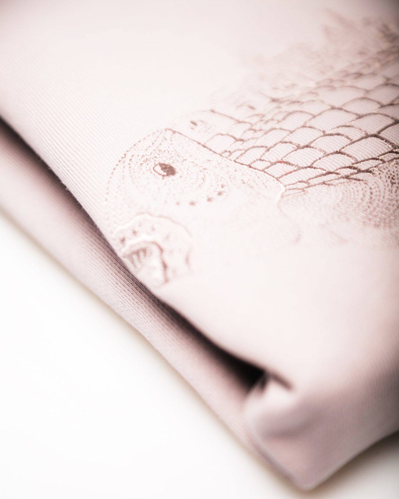 Свитшот с вышивкой «Рыба-город» в тон ткани